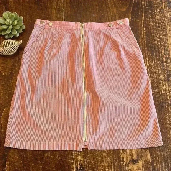 Liz Claiborne | Red & White Pinstripe Skirt - Picture 1 of 3